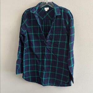 J. Crew Blue and Green Plaid Shirt